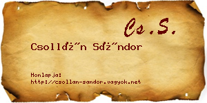 Csollán Sándor névjegykártya