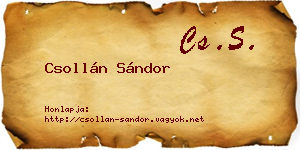 Csollán Sándor névjegykártya