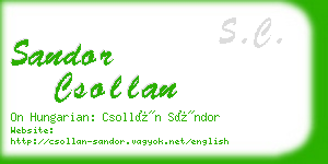sandor csollan business card